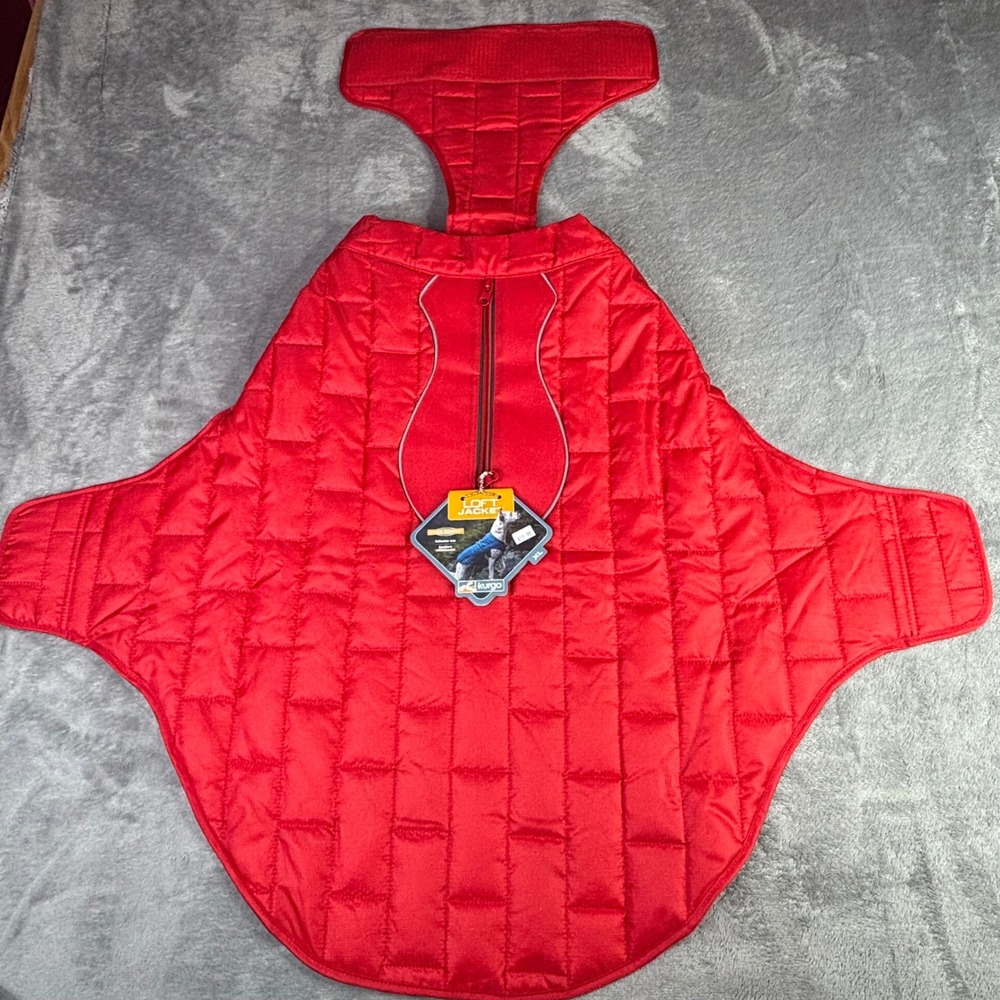 Kurgo Loft Jacket Dog Coat XL Chili Red Quilted Reflective Water Resistant NEW